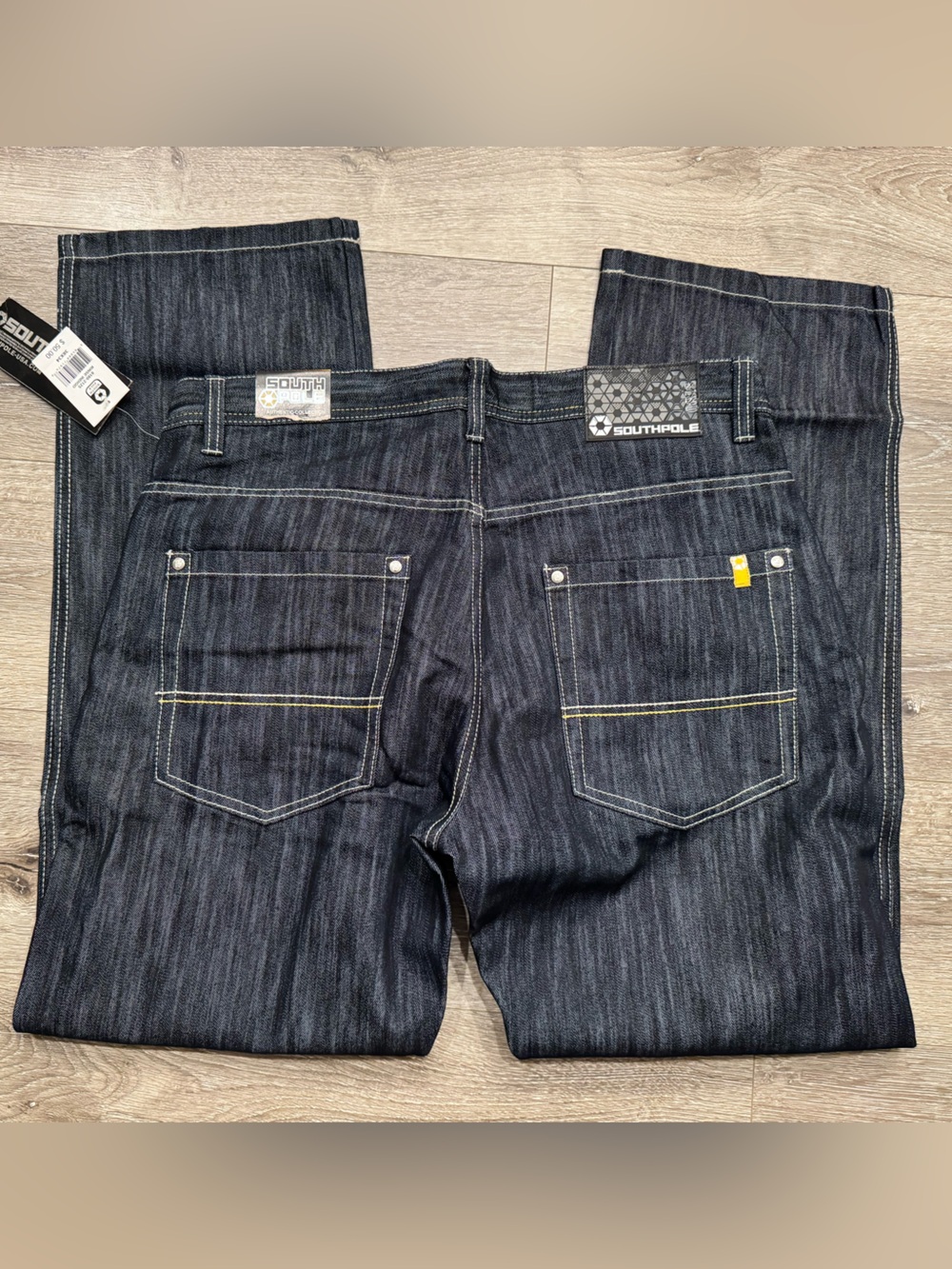 South Pole Men’s Dark Wash Straight Jeans - Black size 38x34 nwt